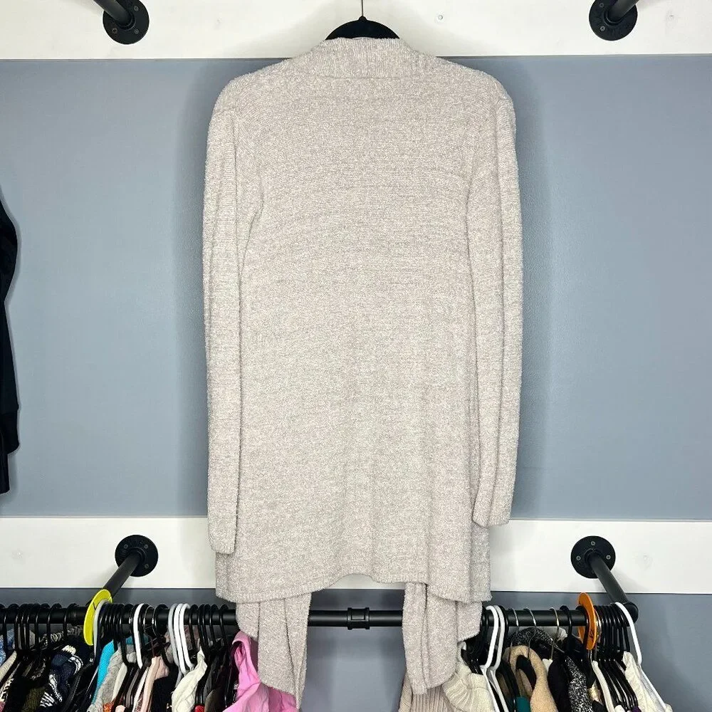 Barefoot Dreams Bamboo Chic Lite Gray Open Front Duster Cardigan Cozy S M